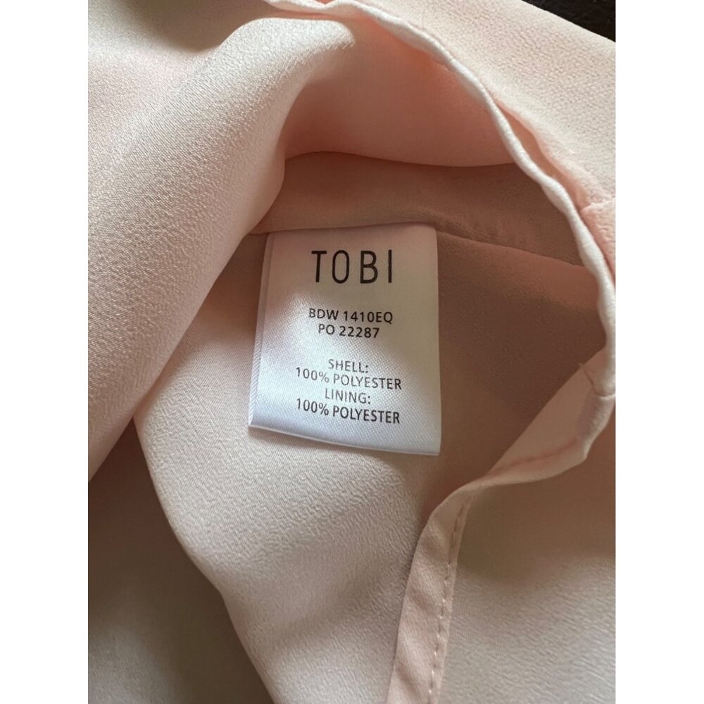 Tobi Pink Halter Mini Dress Chiffon Beaded Collar/neckline Shift Backless HoCo M - Picture 8 of 8
